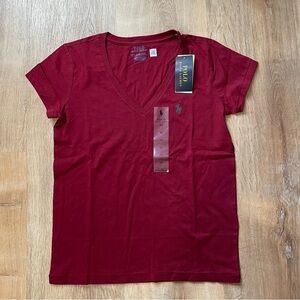 New womens Polo Ralph Lauren Red V-Neck T-Shirt